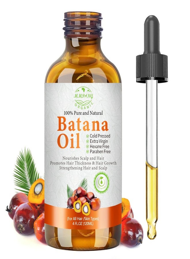 MMPANG Batana Oil for Hair Growth Organic Raw Batana Hair Oil Natural Cold Pressed Pure Glass Bottle Oils to Thicken Brows, Repair Hair & Scalp, All Hair Types (4 fl oz) by MMPANG - Image 1